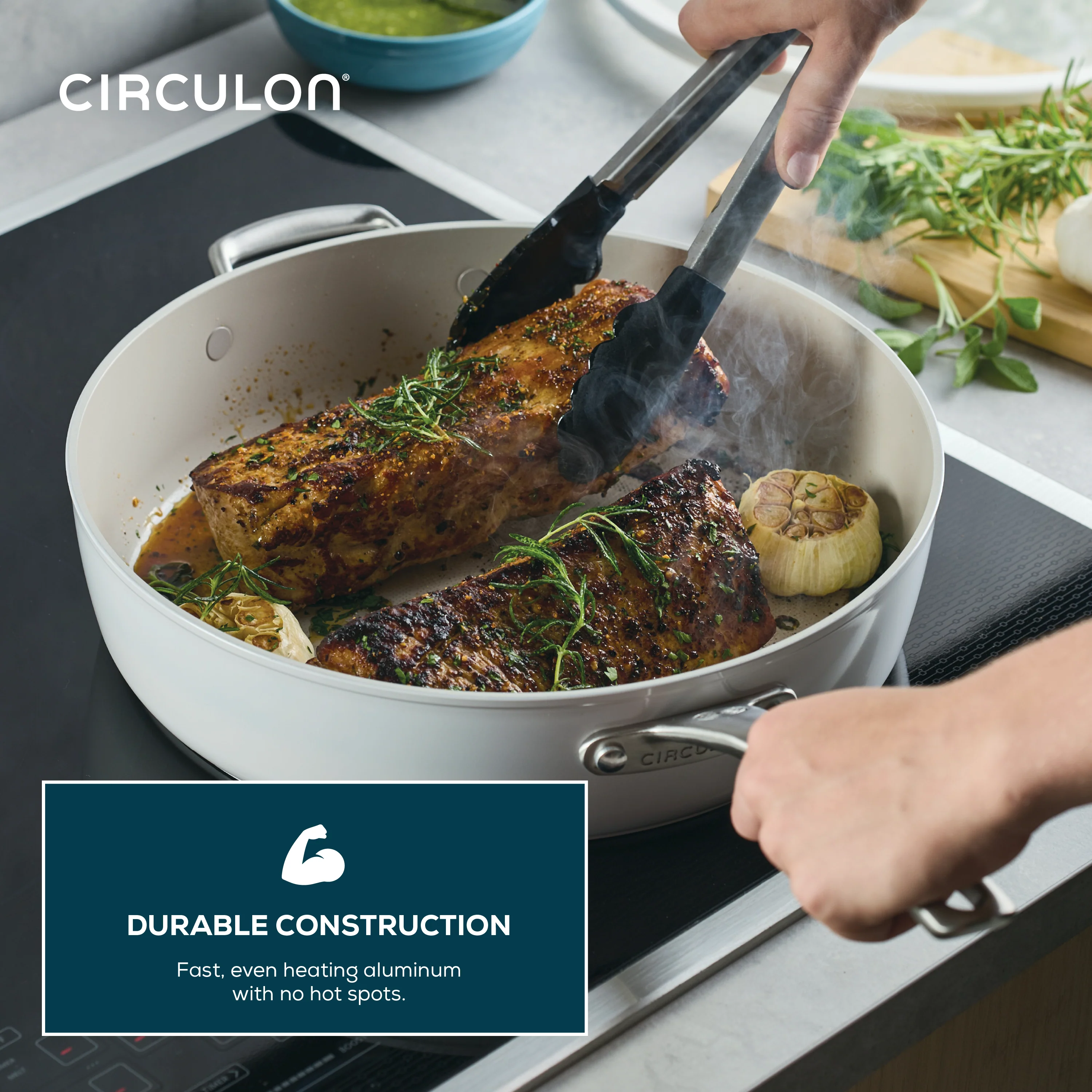 Halo LaserDefense™ Non-Stick Ceramic Sauté Pan & Lid - 4.7L - Image 4