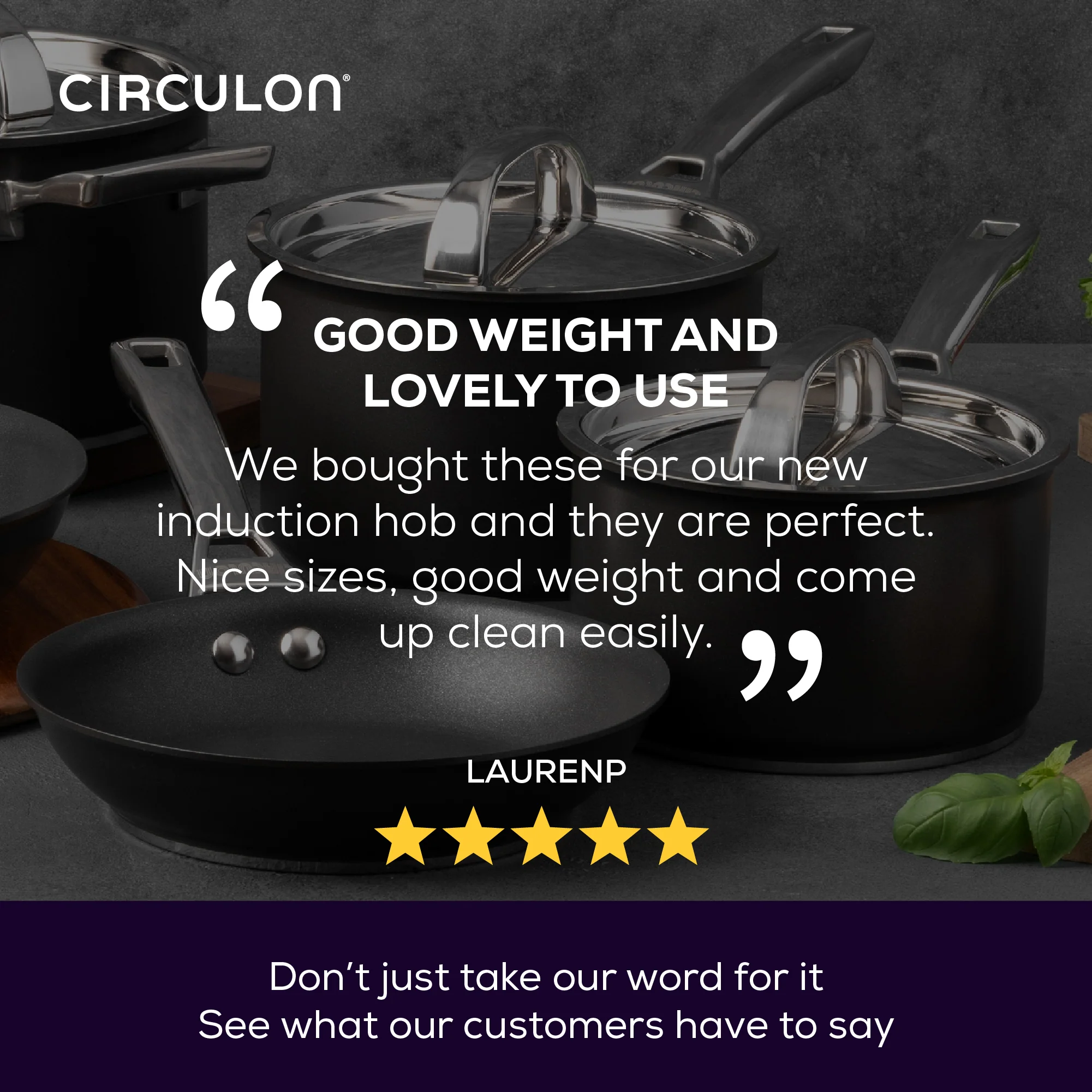 Infinite Non-Stick Induction Frying Pan, Saucepan & Lid Family Pan Set - 5 Pieces - Image 9