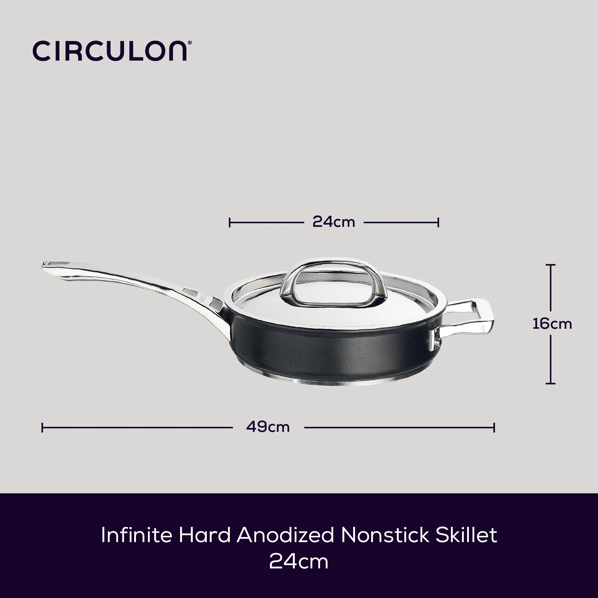 Infinite Non-Stick Induction Sauté Frying Pan & Lid - 24cm - Image 5
