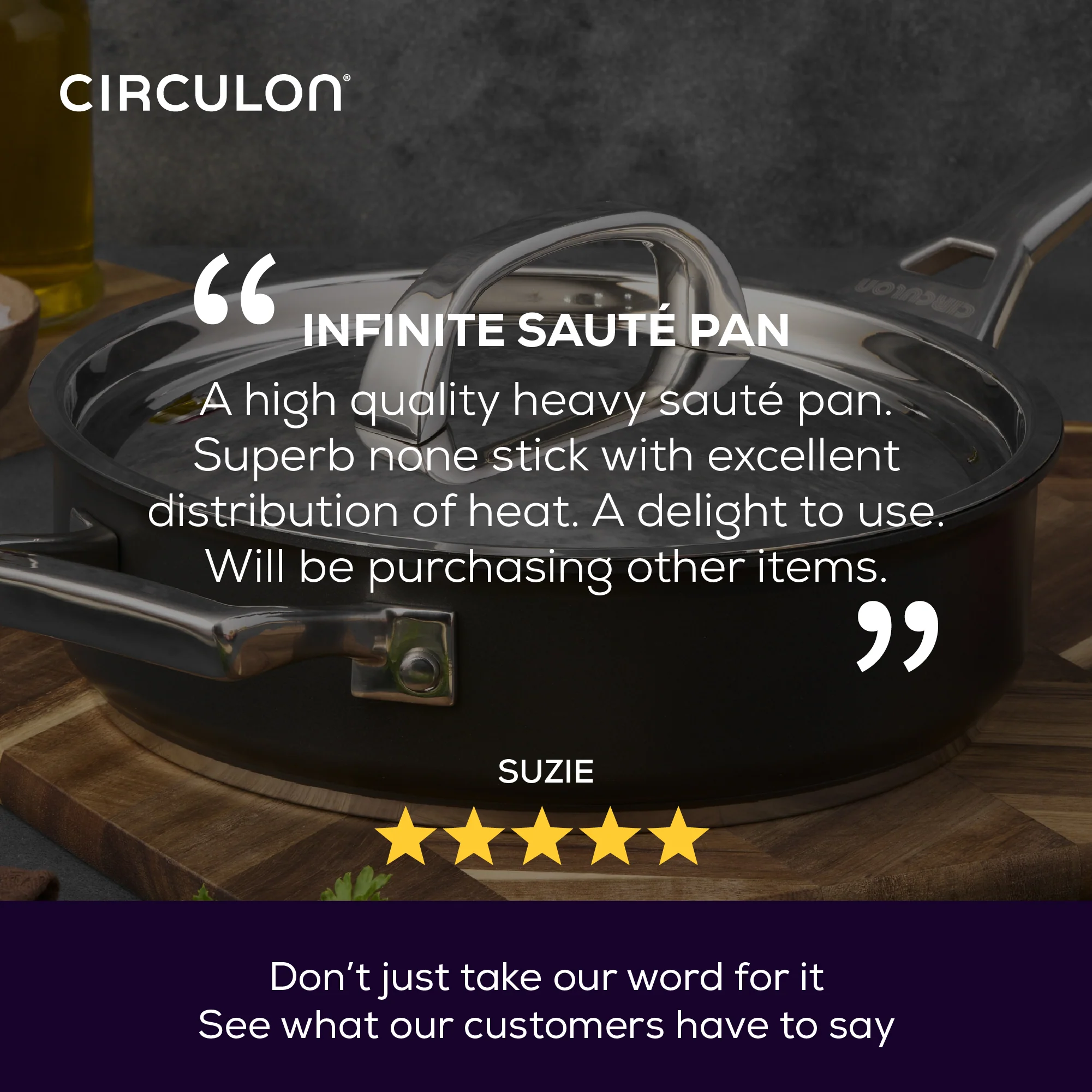 Infinite Non-Stick Induction Sauté Frying Pan & Lid - 24cm - Image 8