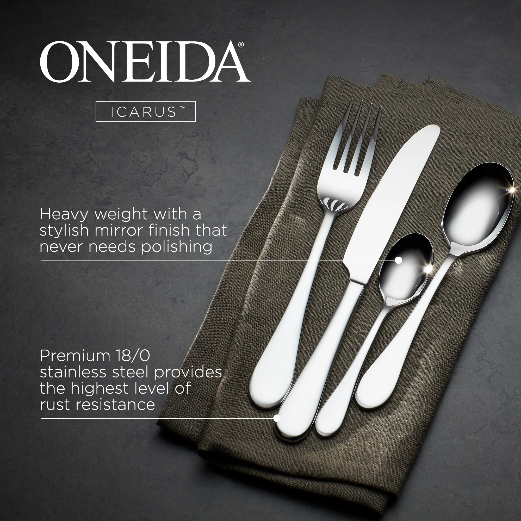 Oneida Icarus Cutlery Set - 16 Pieces - Image 2