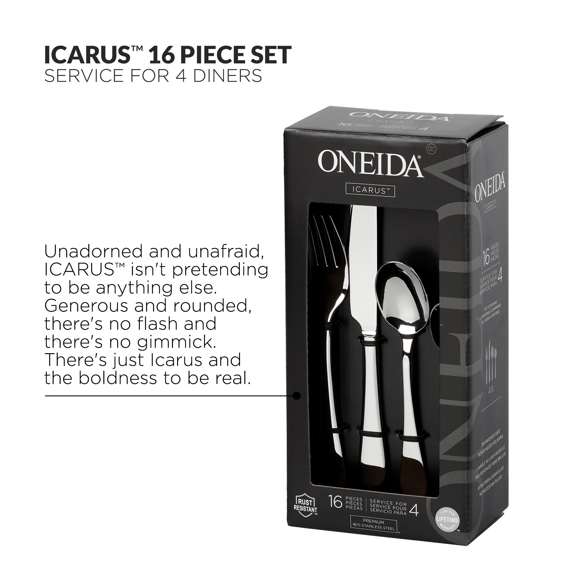 Oneida Icarus Cutlery Set - 16 Pieces - Image 4