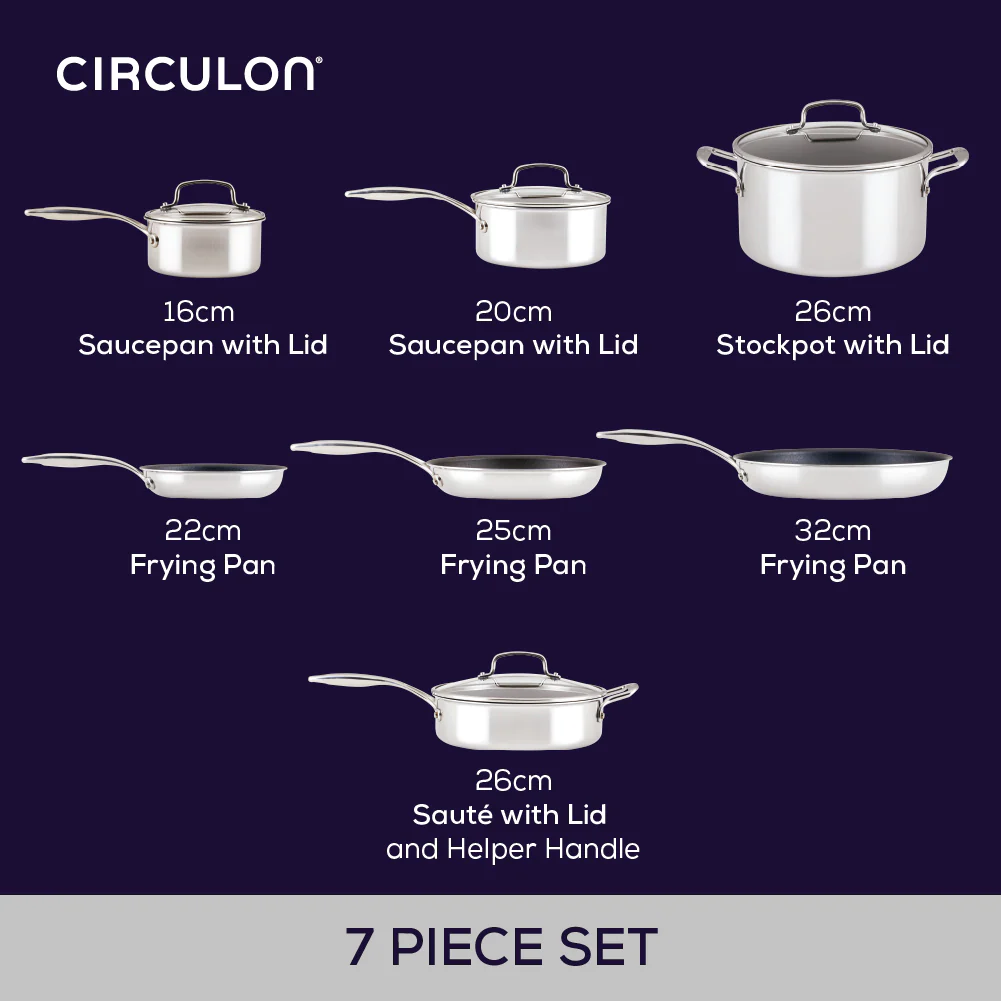 ScratchDefense Multi-Layer Stainless Steel Extreme Non-Stick Complete Pan Set - 7 Pieces - Image 13