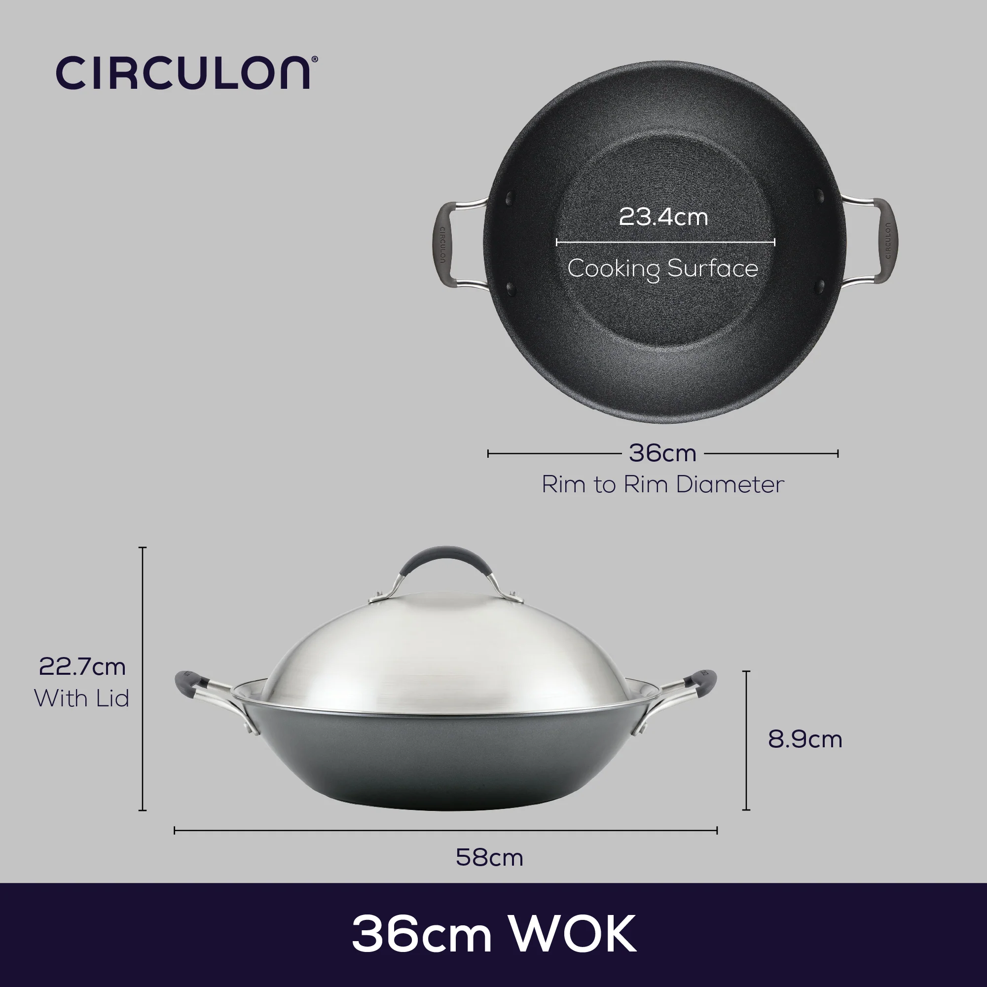 ScratchDefense Extreme Non-Stick Wok & Stainless Steel Lid - 36cm - Image 12