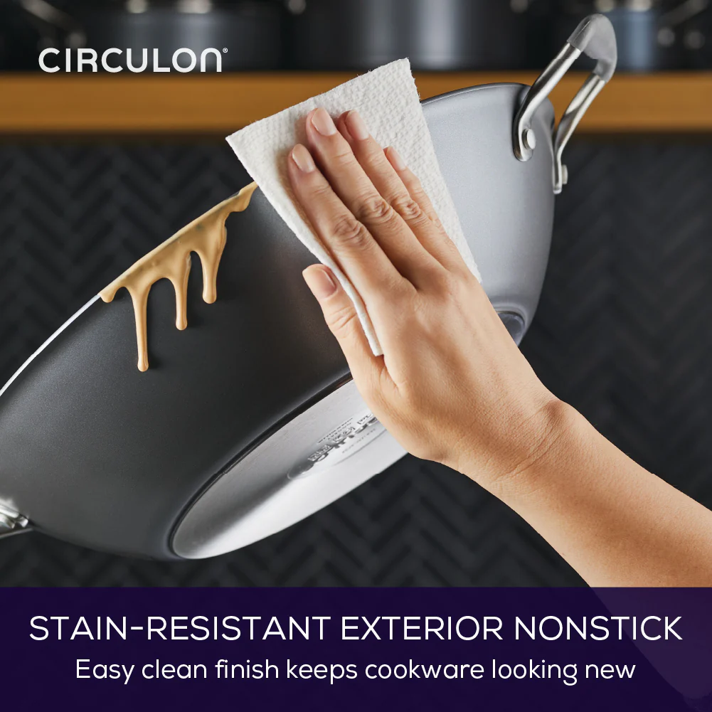 ScratchDefense Extreme Non-Stick Wok & Stainless Steel Lid - 36cm - Image 8