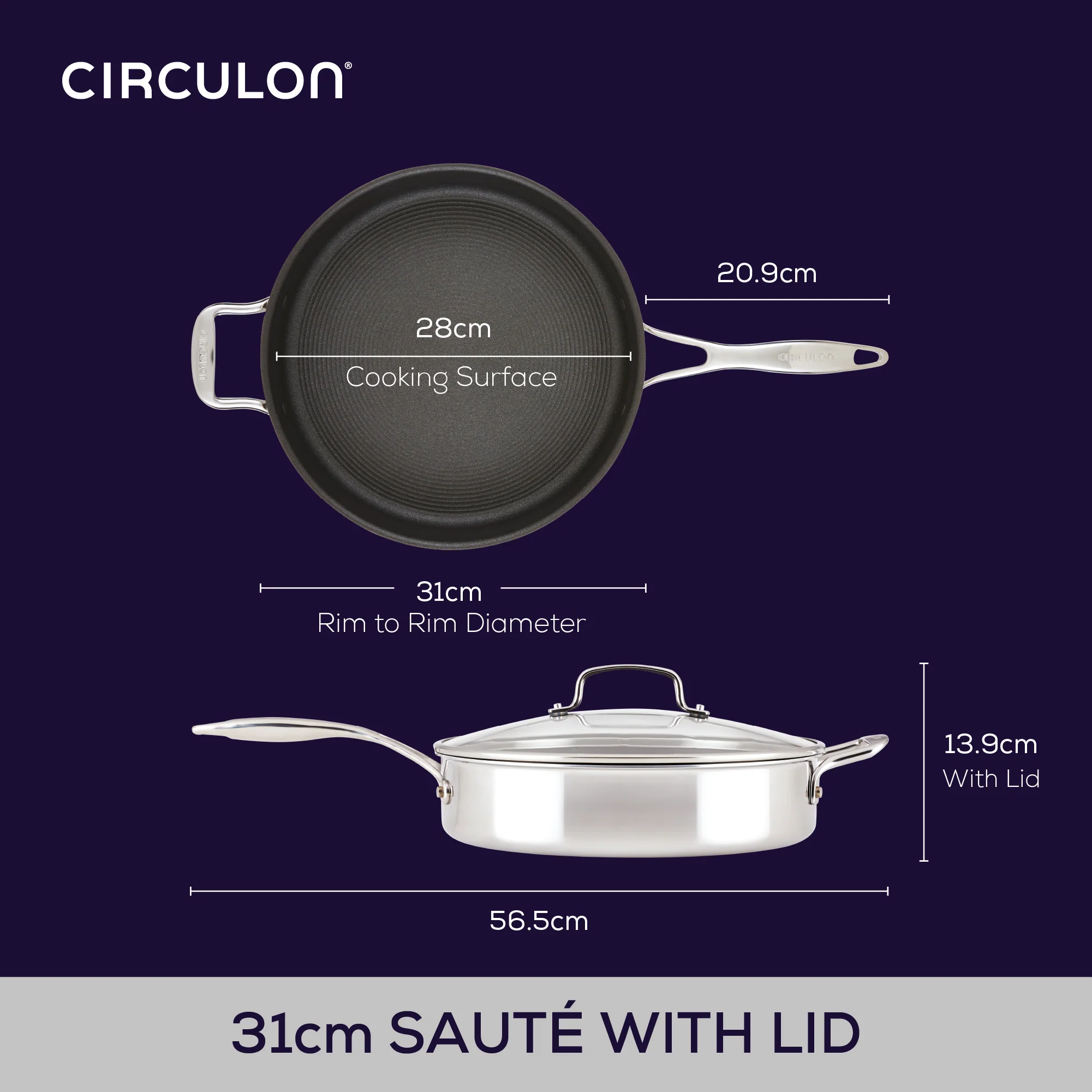 ScratchDefense Multi-Layer Stainless Steel Extreme Non-Stick Sauté Pan & Lid with Helper Handle - 4.7L - Image 13