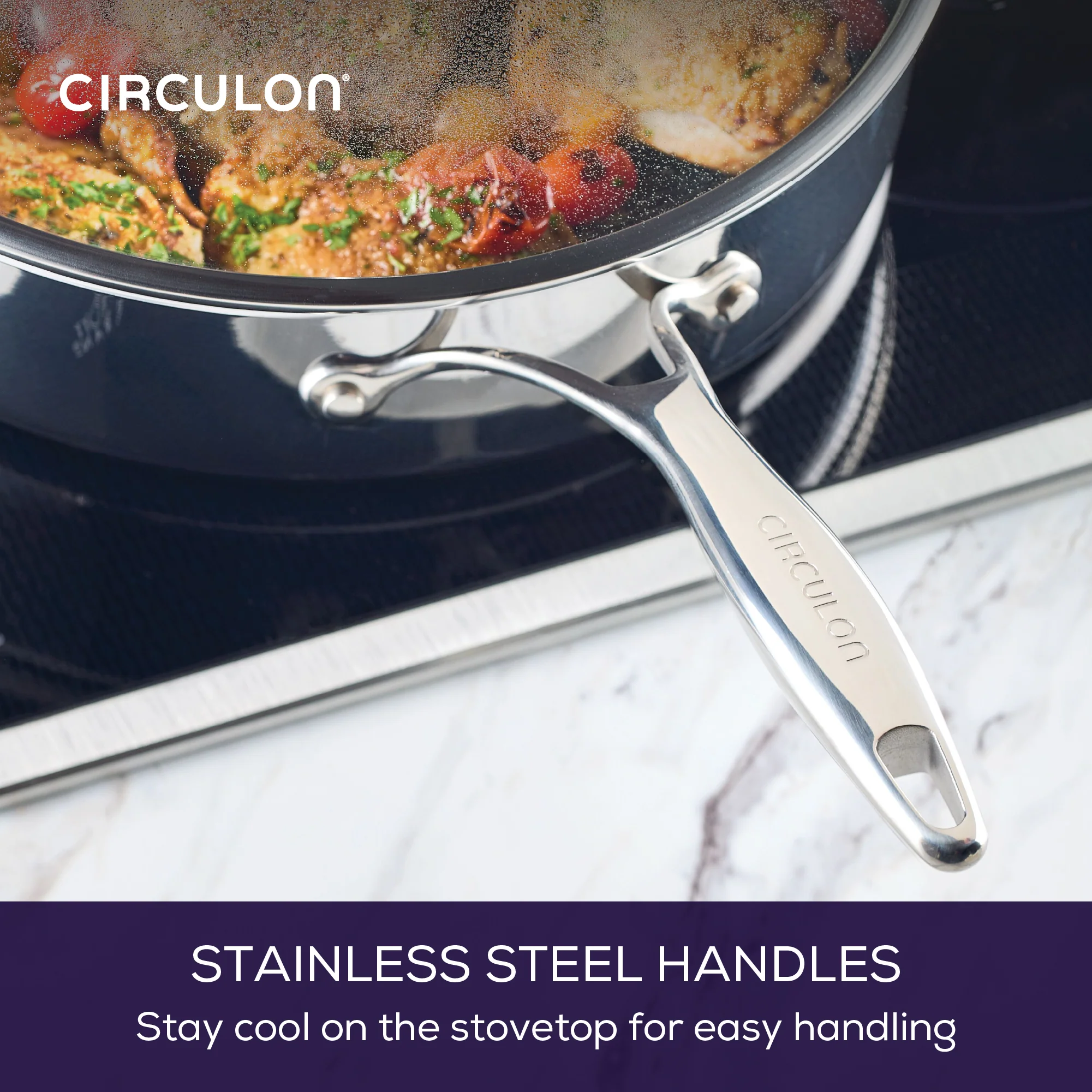 ScratchDefense Multi-Layer Stainless Steel Extreme Non-Stick Sauté Pan & Lid with Helper Handle - 4.7L - Image 6