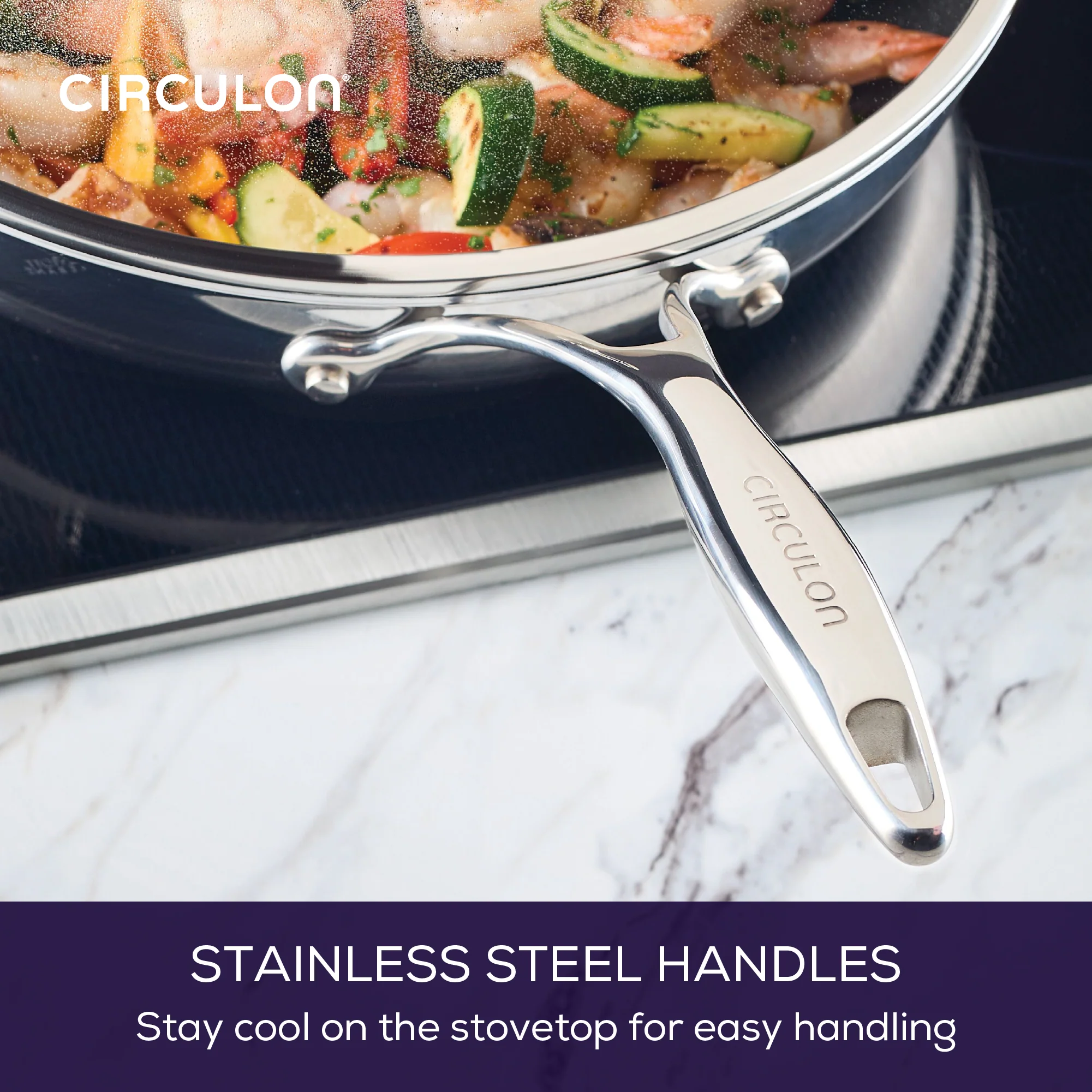 ScratchDefense Multi-Layer Stainless Steel Extreme Non-Stick Induction Frying Pan & Lid - 32cm - Image 6