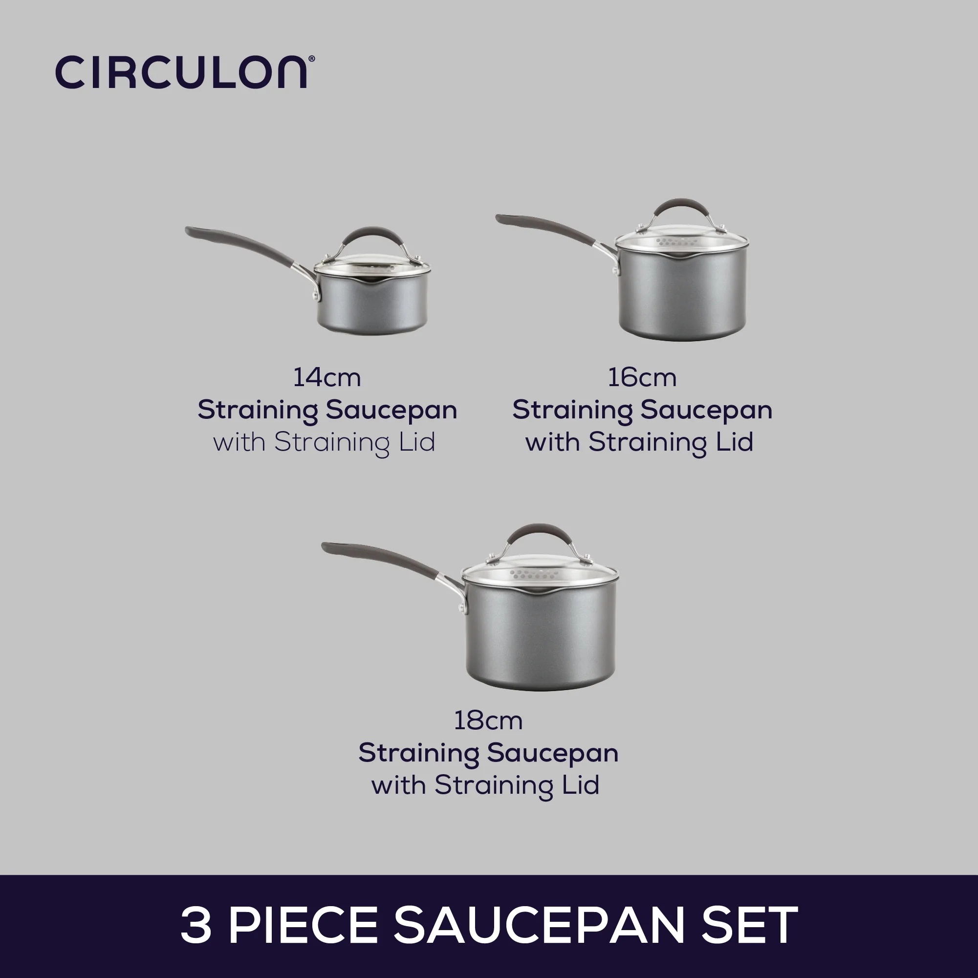 ScratchDefense Extreme Non-Stick Straining Saucepan & Lid Set - Small, Medium & Large - Image 13