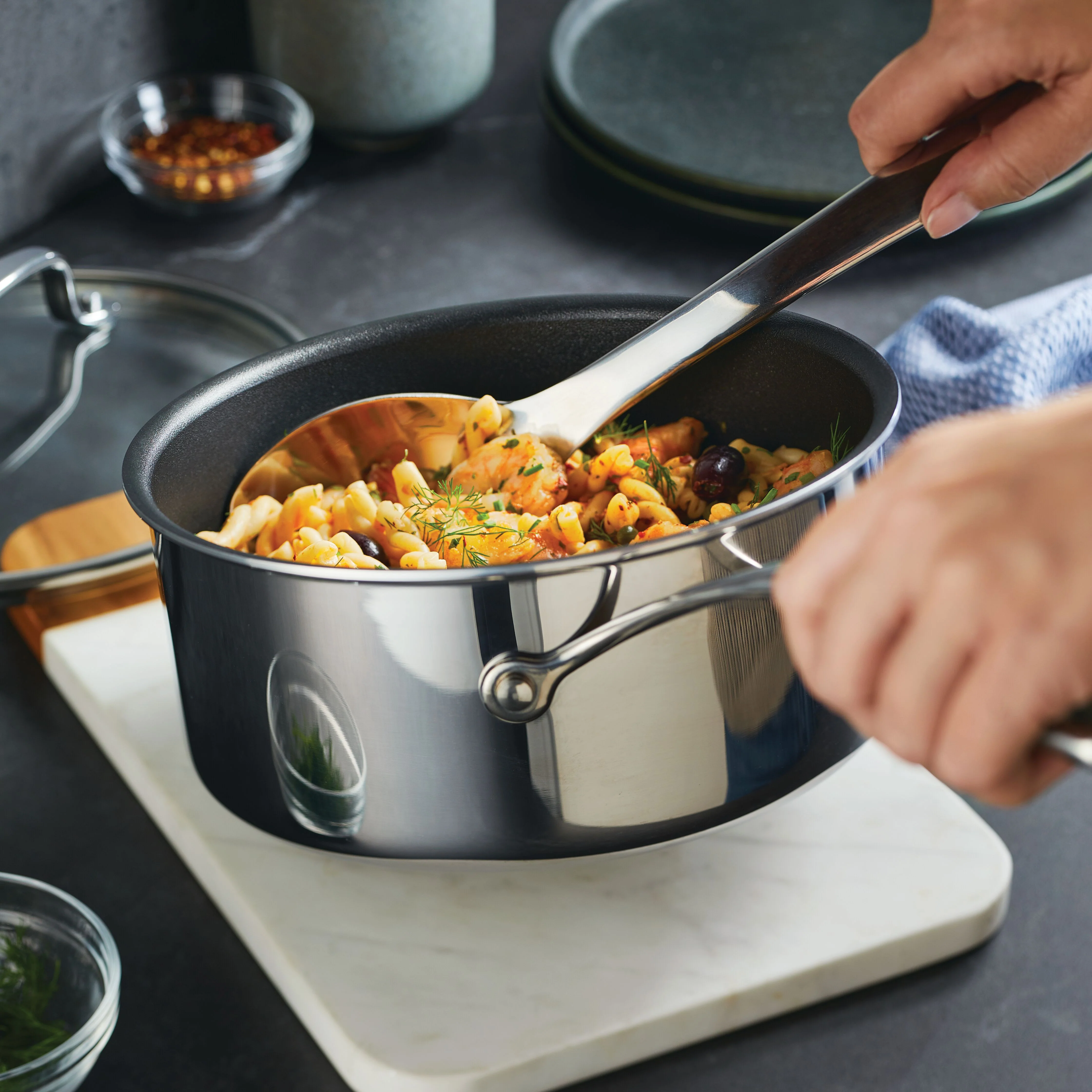 ScratchDefense Multi-Layer Stainless Steel Extreme Non-Stick Induction Saucepans - 2 Sizes - Image 15