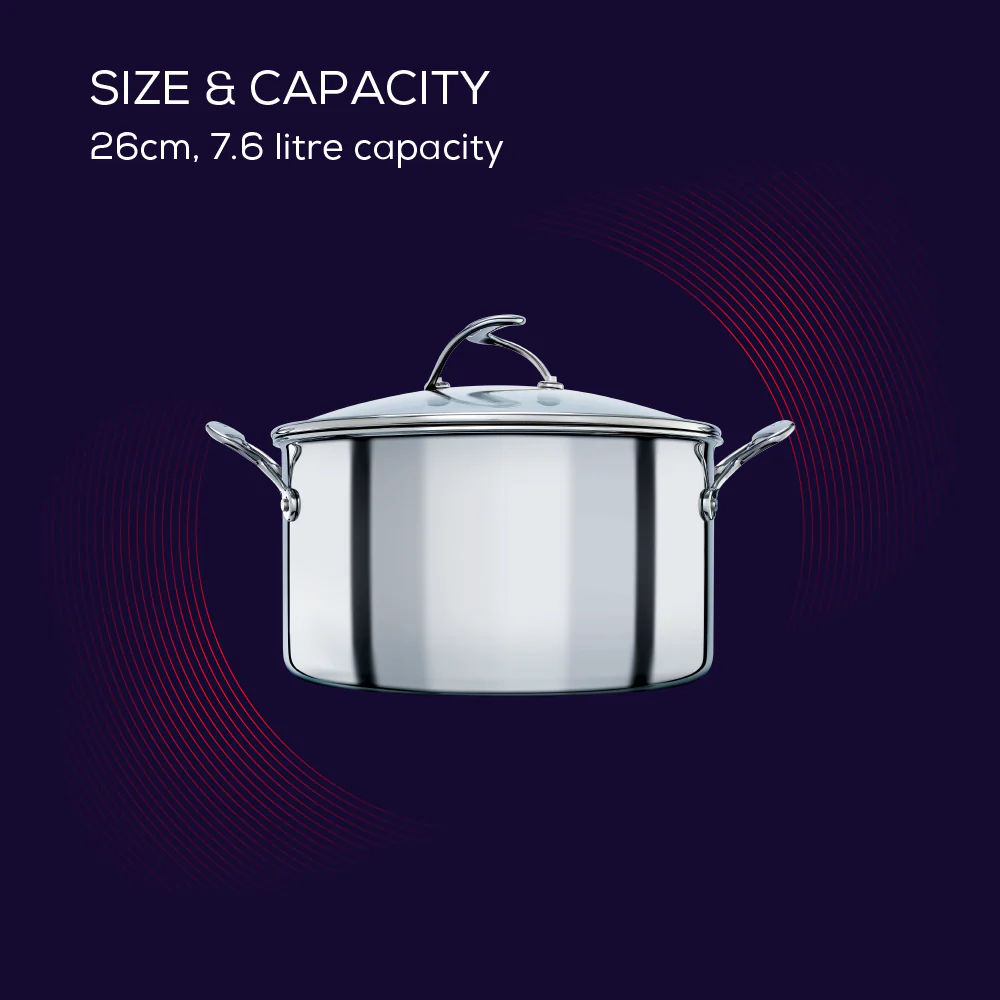 SteelShield™ Polished Stainless Steel Hybrid Non-Stick Stockpot & Lid - 7.6L - Image 13