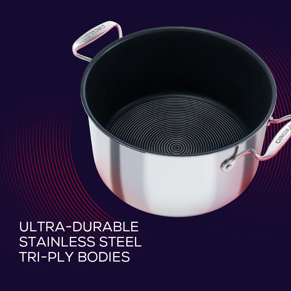 SteelShield™ Polished Stainless Steel Hybrid Non-Stick Stockpot & Lid - 7.6L - Image 5