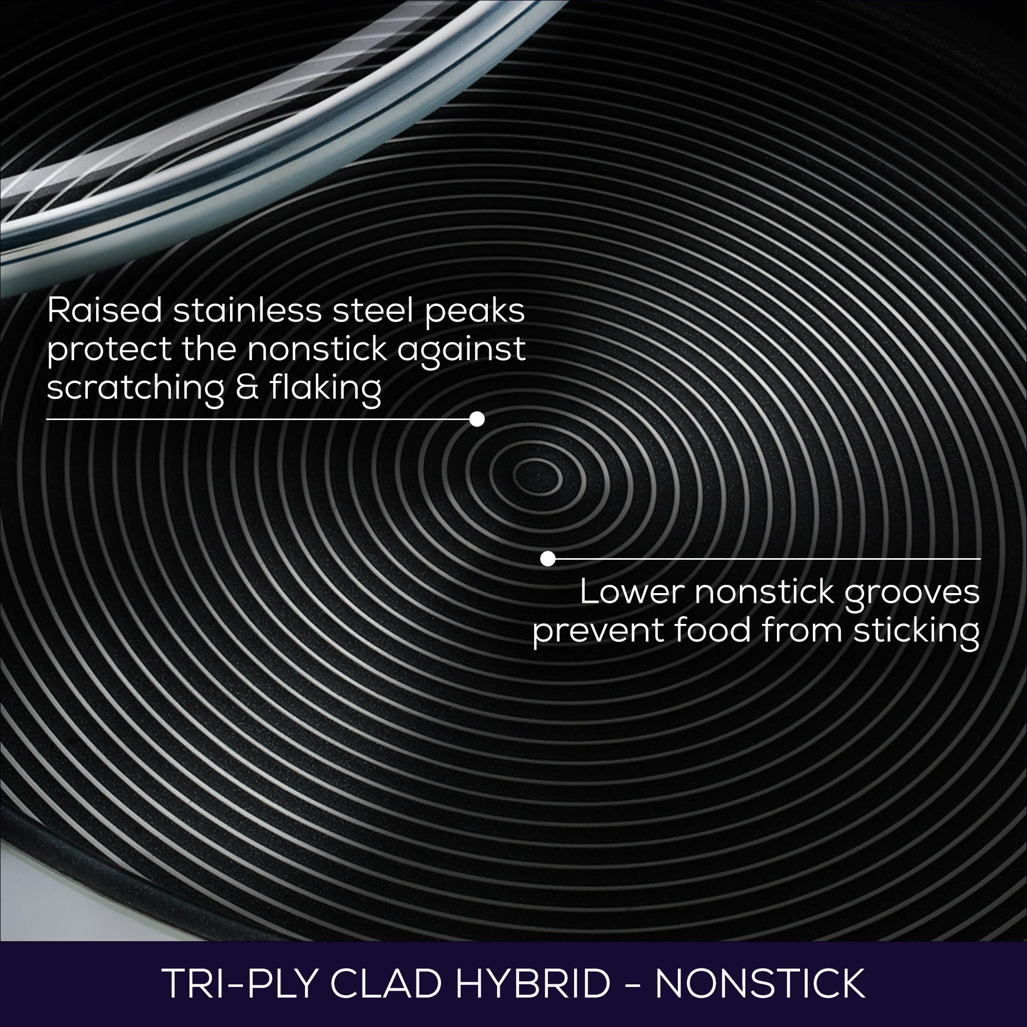 SteelShield™ Polished Stainless Steel Hybrid Non-Stick Saucepan & Lid Set - 3 Pieces - Image 4