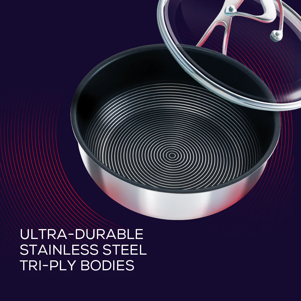 SteelShield™ Polished Stainless Steel Hybrid Non-Stick Frying Pan - 3 Sizes - Image 7