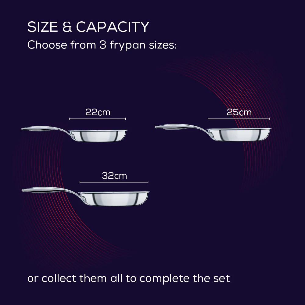 SteelShield™ Polished Stainless Steel Hybrid Non-Stick Frying Pan - 3 Sizes - Image 9