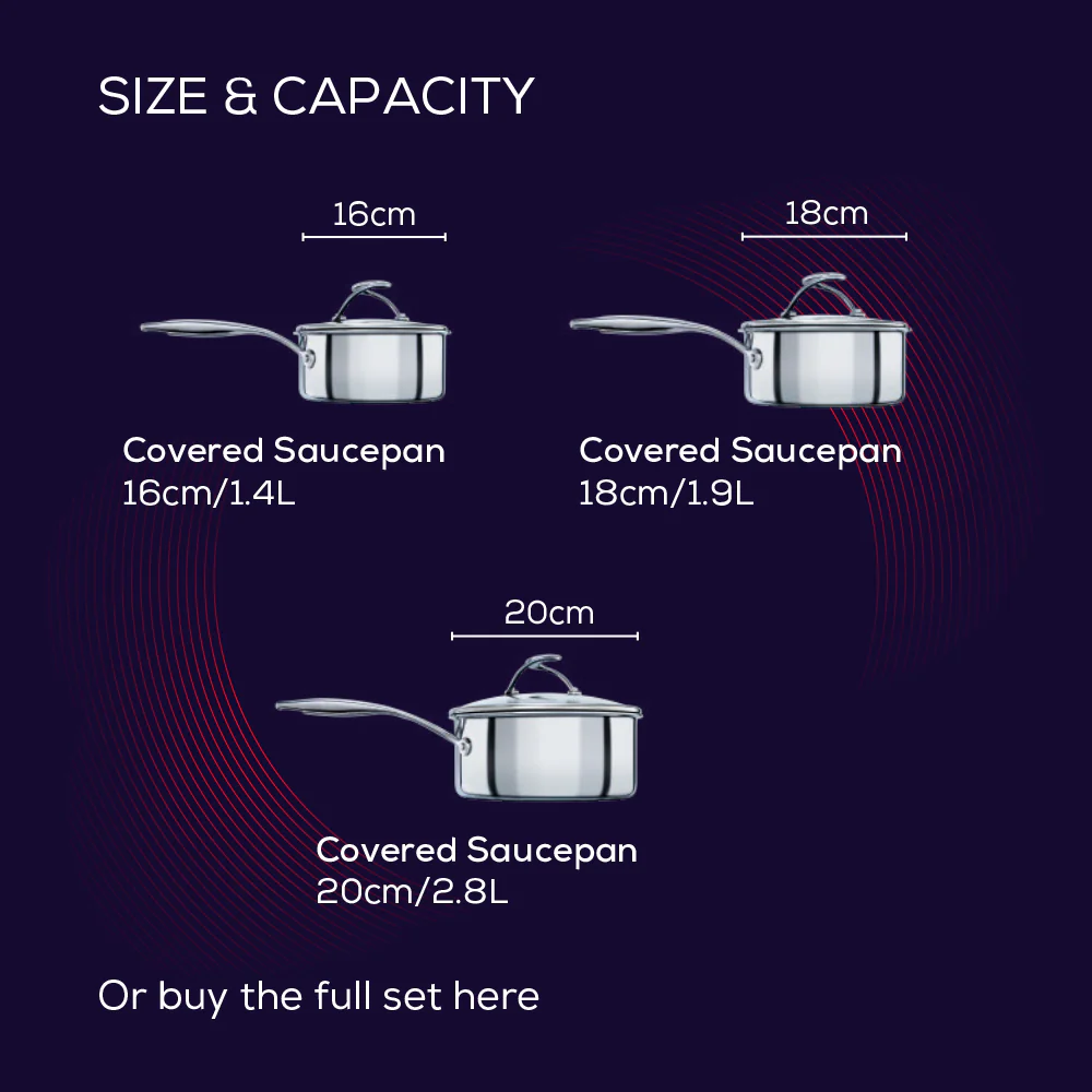 SteelShield™ Polished Stainless Steel Hybrid Non-Stick Saucepan & Lid - 3 Sizes - Image 13