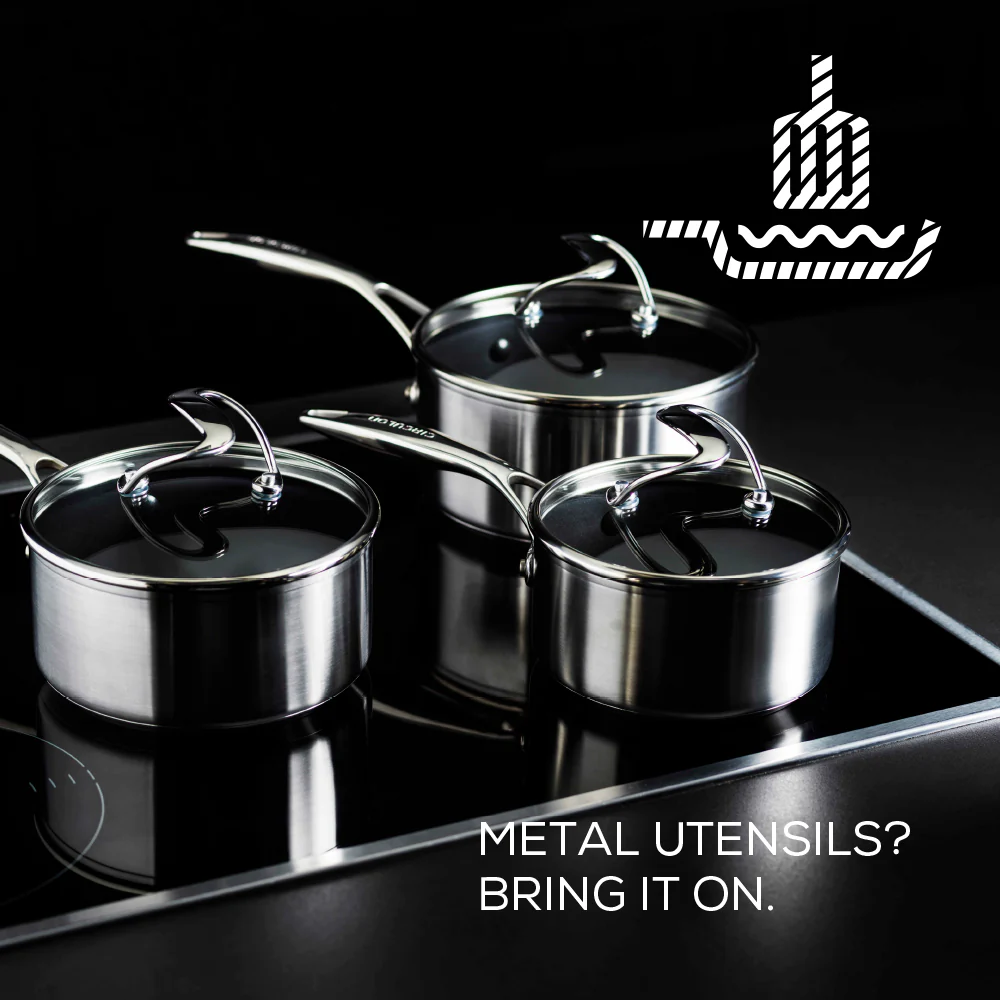 SteelShield™ Polished Stainless Steel Hybrid Non-Stick Saucepan & Lid - 3 Sizes - Image 6