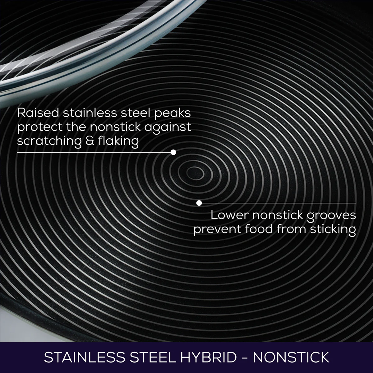 SteelShield™ Brushed Stainless Steel Hybrid Non-Stick Saucepan & Lid Set - 3 Pieces - Image 4
