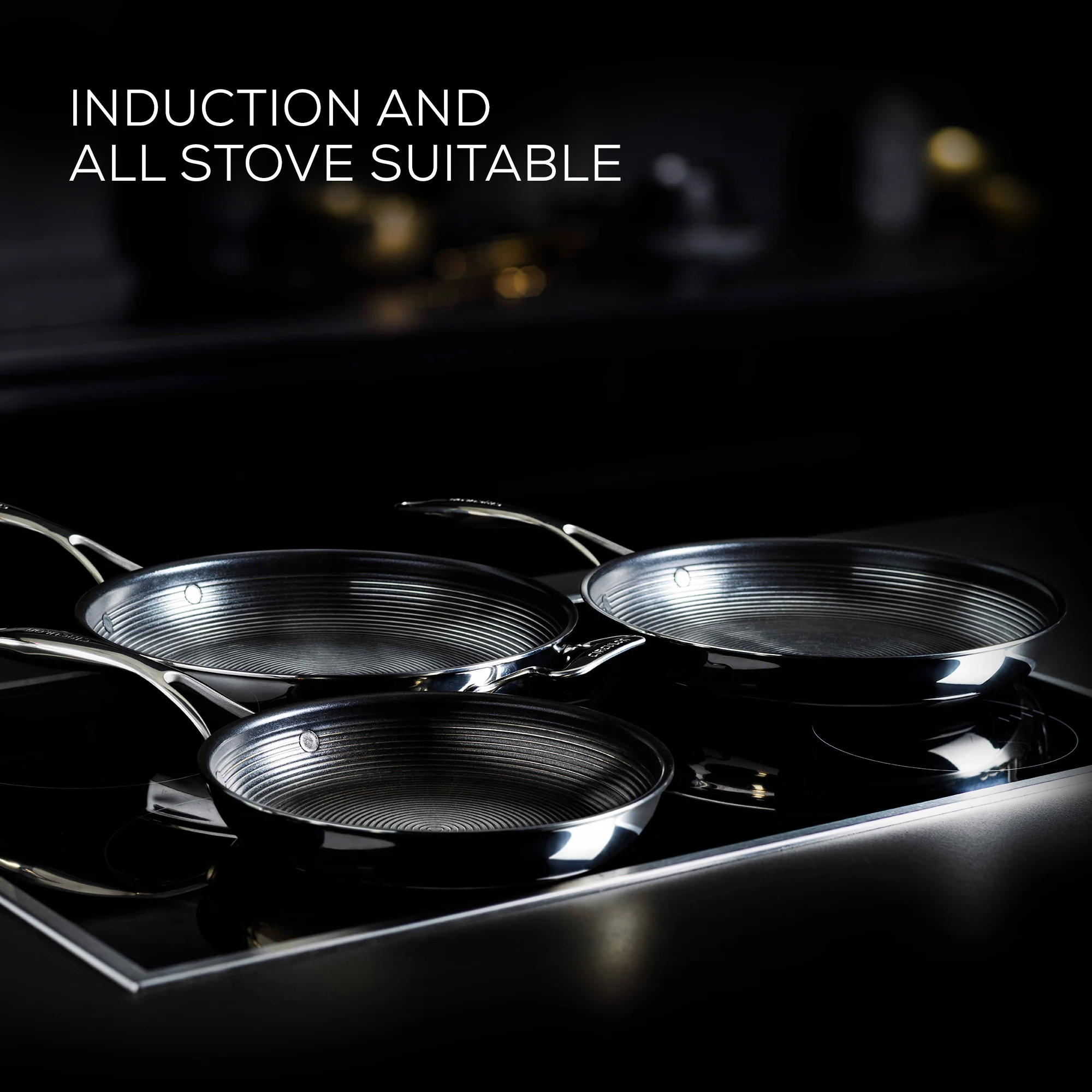 SteelShield™ Brushed Stainless Steel Hybrid Non-Stick Saucepan & Lid Set - 3 Pieces - Image 7