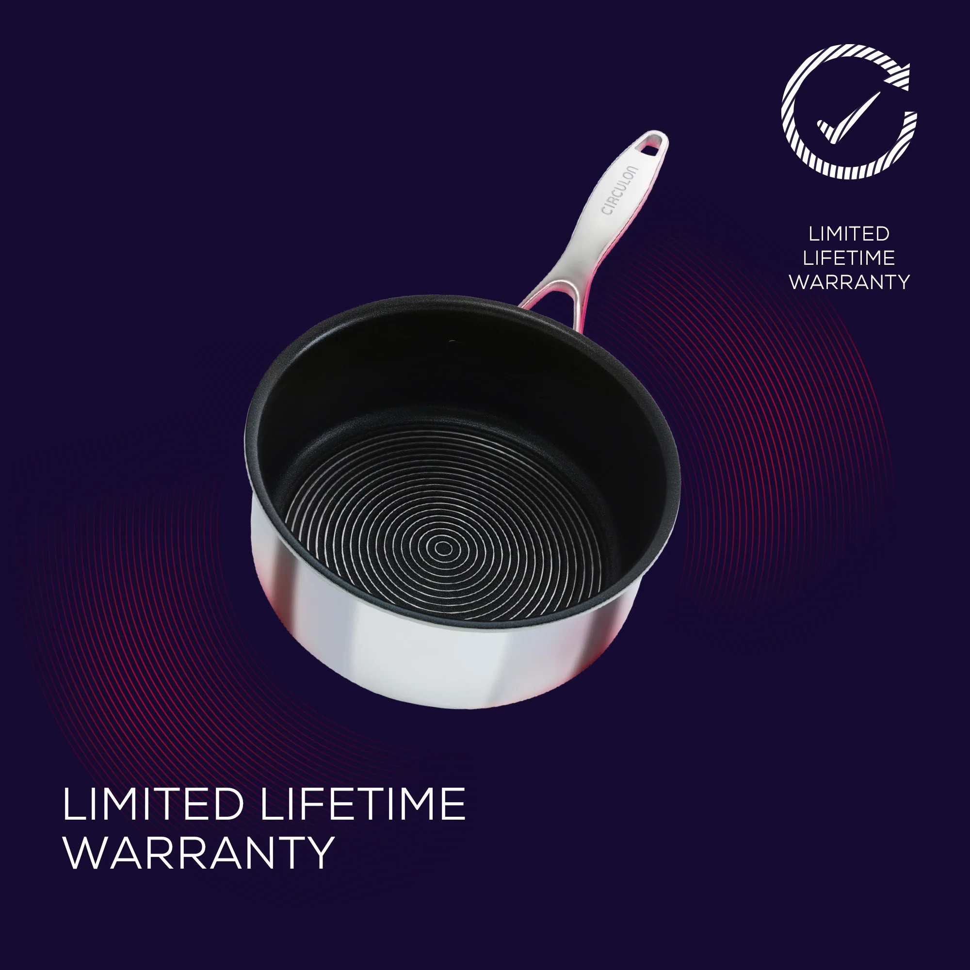 SteelShield™ Brushed Stainless Steel Hybrid Non-Stick Saucepan & Lid Set - 3 Pieces - Image 9